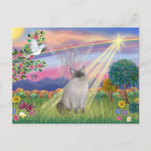 Ragdoll-Katze (Blue Point) - Wolkenengel Postkarte (Vorderseite)