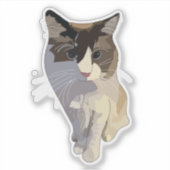 Ragdoll-Katze, Dusty Blue Aufkleber (Vorderseite)