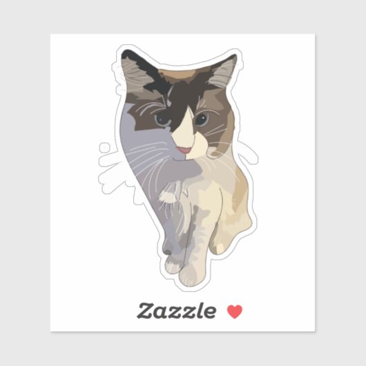 Ragdoll-Katze, Dusty Blue Aufkleber (Blatt)