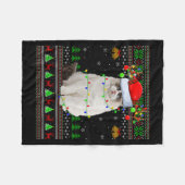 Ragdoll-Katze hässliche Weihnachtspullover Feierta Fleecedecke (Vorderseite (Horizontal))