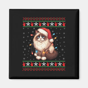 Ragdoll-Katze hässliches Weihnachten Ragdoll-Katze Magnet