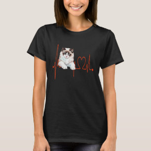 Ragdoll-Katze Herzschlag EKG  Ich liebe meine Ragd T-Shirt