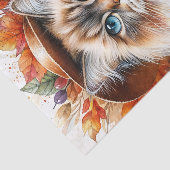 Ragdoll Katze im Herbst mit Herbstlauben Seidenpapier (Ausschnitt)