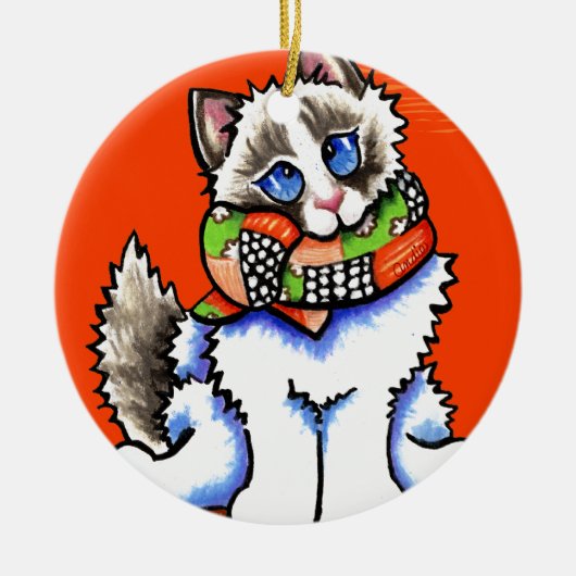 Ragdoll-Katze Keramik Ornament (Vorne)