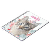 Ragdoll Katze "Kitty Fuzz Hintern" Weiß & rosa Blu Notizblock (Linke Seite)