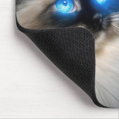 Ragdoll Katze mit blauem Neoplattfliege Mousepad (Ecke)