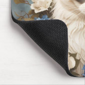 Ragdoll Katze mit Blue Hydrangea-Blume Mousepad (Ecke)