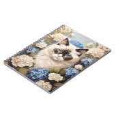 Ragdoll Katze mit Blue Hydrangea-Blume Notizblock (Linke Seite)