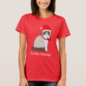 Ragdoll Katze mit Weihnachtsmannmütze Purrfect T-Shirt (Vorderseite)