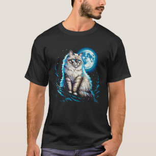 Ragdoll-Katze Mondlicht-Dach Nacht Katzengeist Lo T-Shirt