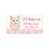 Ragdoll Katze Personalisiert Hand Zeichnend Adressaufkleber (Vorne)