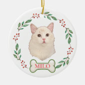 Ragdoll Katze Personalisiert Hand Zeichnend Keramik Ornament (Vorne)