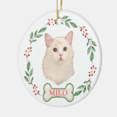 Ragdoll Katze Personalisiert Hand Zeichnend Keramik Ornament (Links)