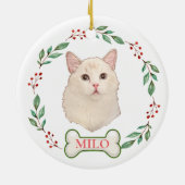 Ragdoll Katze Personalisiert Hand Zeichnend Keramik Ornament (Hinten)