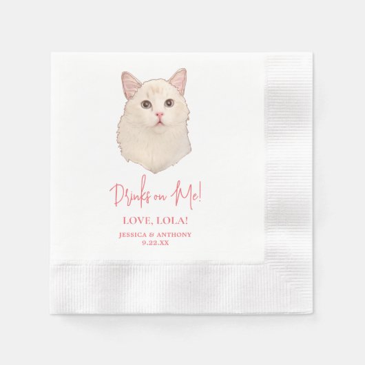 Ragdoll Katze Personalisierte Getränke auf mich Serviette (Vorderseite)