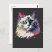 Ragdoll-Katze Postkarte (Vorne/Hinten)