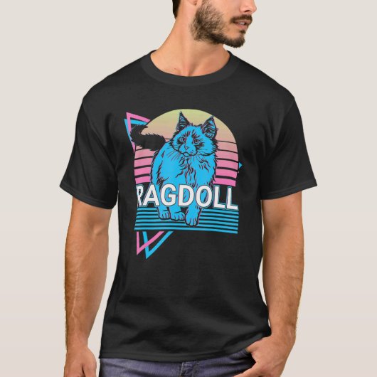Ragdoll-Katze Retro T-Shirt (Vorderseite)