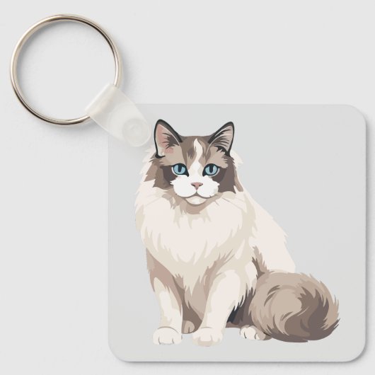 Ragdoll-Katze Schlüsselanhänger (Vorderseite)