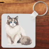 Ragdoll-Katze Schlüsselanhänger (Rückseite)