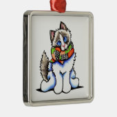 Ragdoll-Katze Silbernes Ornament (Rechts)