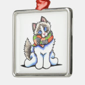 Ragdoll-Katze Silbernes Ornament (Links)