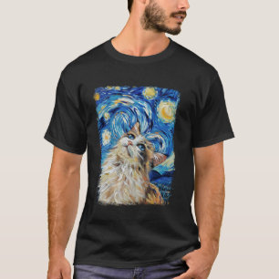 Ragdoll-Katze Sternennacht-Gemälde T-Shirt