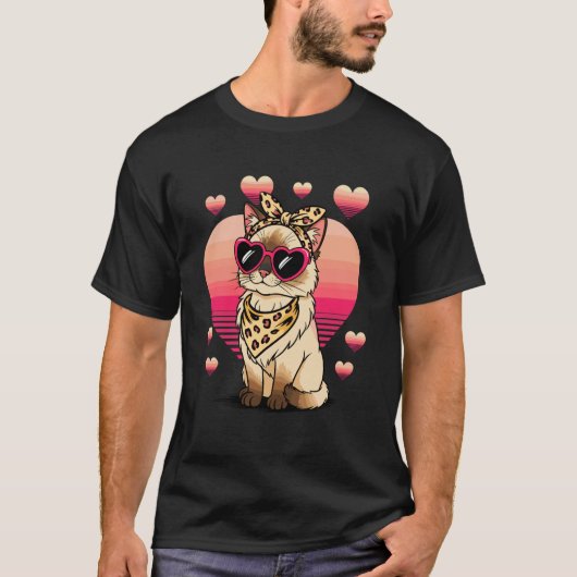 Ragdoll-Katze Valentinstag T-Shirt (Vorderseite)