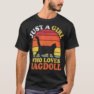 Ragdoll-Katze Vintage Nur Ein Mädchen Das Ragdoll  T-Shirt