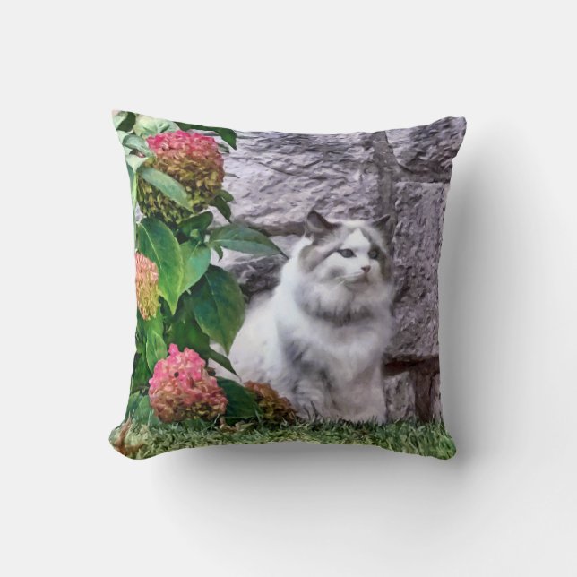 Ragdoll-Katze von Hydrangea Kissen (Vorderseite)
