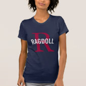 Ragdoll Katzen-Monogramm-Entwurf T-Shirt (Vorderseite)