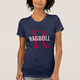Ragdoll Katzen-Monogramm-Entwurf T-Shirt