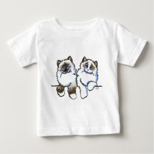 Ragdoll Katzen-Paare von Puppen Weg-Leine Art™ Baby T-shirt