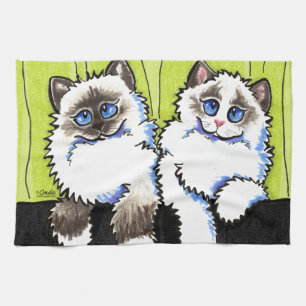 Ragdoll Katzen-Paare von Puppen Weg-Leine Art™ Handtuch