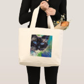 Ragdoll Katzenmalerei Jumbo Stoffbeutel (Vorderseite (Produkt))