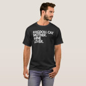 Ragdoll-Katzenmutter Wein T-Shirt (Vorne ganz)