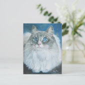 Ragdoll Katzenölmalerei Postkarte (Stehend Vorderseite)