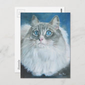 Ragdoll Katzenölmalerei Postkarte (Vorne/Hinten)