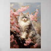 Ragdoll Katzenportrait mit Blume Poster (Vorne)