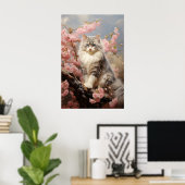 Ragdoll Katzenportrait mit Blume Poster (Heimbüro)