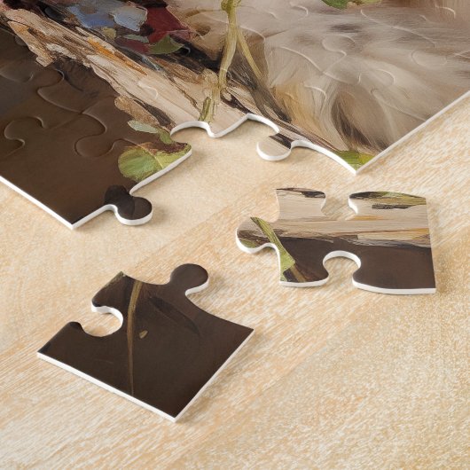 Ragdoll Katzenportrait mit Blume Puzzle (Seite)