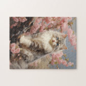 Ragdoll Katzenportrait mit Blume Puzzle (Horizontal)