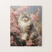 Ragdoll Katzenportrait mit Blume Puzzle (Vertikal)