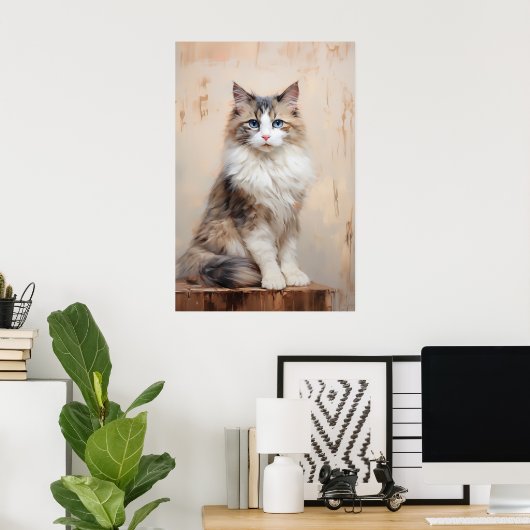 Ragdoll Katzenportrait Poster (Heimbüro)