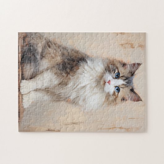 Ragdoll Katzenportrait Puzzle (Horizontal)