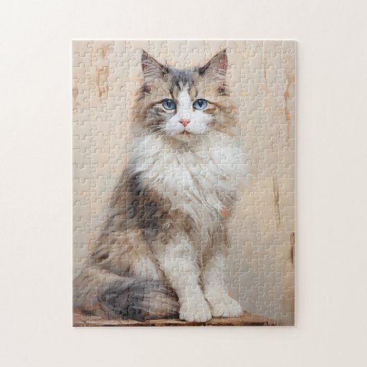 Ragdoll Katzenportrait Puzzle (Vertikal)