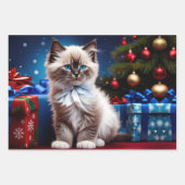 Ragdoll Kitten Christmas Present Geschenkpapier Set (Vorderseite)