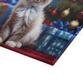 Ragdoll Kitten Christmas Present Schneidebrett (Ecke)