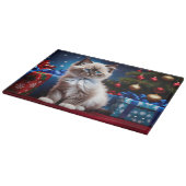 Ragdoll Kitten Christmas Present Schneidebrett (Ecke)