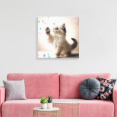 Ragdoll Kitten mit Seifenblasen Leinwanddruck (Insitu (Wohnzimmer))