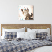 Ragdoll Kitten mit Seifenblasen Leinwanddruck (Insitu (Schlafzimmer))